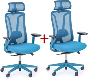 Krzesło biurowe MIDA 1+1 GRATIS, niebieski