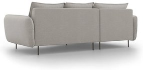 Jasnoszara sofa narożna Cosmopolitan Design Vienna, lewostronna