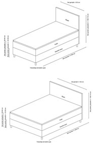 Brązowe tapicerowane łóżko jednoosobowe ze schowkiem i stelażem 120x200 cm Orina – Kalune Design