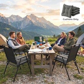 Outsunny Zestaw 4 poduszek na krzesła 39,5 x 39,5 x 10 cm z paskami, antypoślizgowe poduszki do użytku wewnętrznego i zewnętrznego | Aosom PL