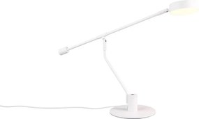 Lampa stołowa LED z elastyczną konstrukcją w matowym białym kolorze (wysokość 64 cm) Manduro – Trio