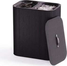 Czarny bambusowy kosz na pranie 2x45 l Tota Luxe – Joseph Joseph