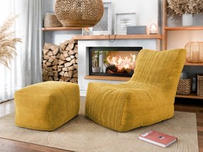 Fotel Sezerto Sztruks z podnóżkiem Zanfare Sztruks