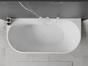 Mexen Oval wanna wolnostojąca przyścienna 160 x 80 cm, biała, przelew biały - 52671608000-20