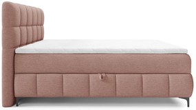 Jasnoróżowe łóżko tapicerowane z pojemnikiem 5 rozmiarów K5-P95