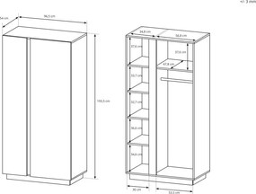 RACO Szafa 96 Dąb Artisan – Duża Szafa