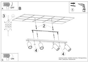 Listwa oświetleniowa RING 4L ochra czerwona SOLLUX  LIGHTING