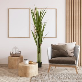 HOMCOM Sztuczna yucca duża 190 cm, roślina sztuczna z plastiku w donicy, 17 x 17 x 190 cm Szmaragdowy | Aosom PL
