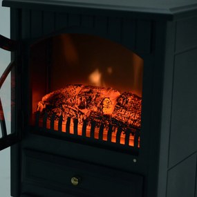 HOMCOM Kominek Elektryczny 1800W Czarny