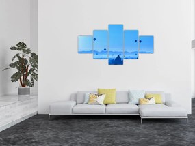 Obraz - Balony nad krajobrazem (125x70 cm)