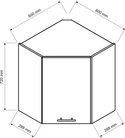 Górna szafka kuchenna narożna - Lorina 32X