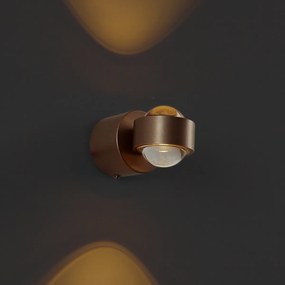 Designerski kinkiet ciemny brąz z LED IP44 - Lens