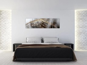 Obraz kropli na roślinie (170x50 cm)