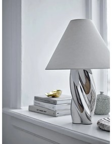 Lampa stołowa w kolorze srebra z tekstylnym kloszem (wysokość 49 cm) Silva – Bloomingville