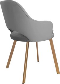 Krzesło Milano tkanina Welur noga metalowa : Kolor nogi - Złota profil, Kolor tkaniny - VELVET - MG17, Typ siedziska - Siedzisko obrotowe 360°