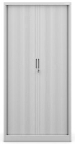 Metalowa szafa biurowa na akta z roletą DAMIAN, 900 x 1850 x 450 mm, szara