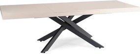 Stół Prostokątny Rozkładany HAMPTON 160-240 cm Kaszmir/Czarny do Jadalni Japandi