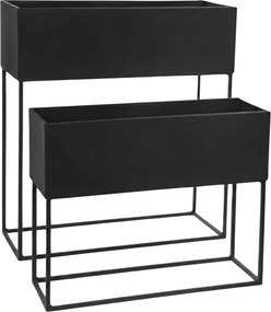 Kwietniki loft metalowe podłużne TINO, 2 stojaki