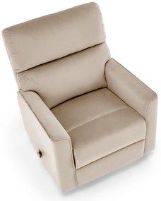KARIM Fotel wypoczynkowy Beżowy Funkcja kołyski Klasyczny Tkanina