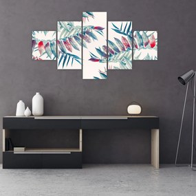Obraz - Tropikalne liście (125x70 cm)