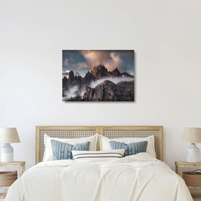 Obraz na szkle - Włoskie Dolomity ukryte we mgle (70x50 cm)