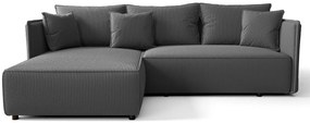 Grafitowa Rozkładana Sofa Narożna Z Pojemnikiem M3-N29
