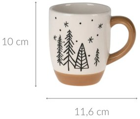 Zimowy kubek z motywem choinek, 330 ml