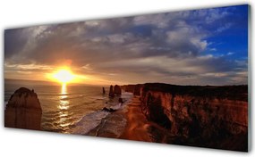 Panel Szklany Lśniąca Tafla Morza w Słońcu