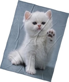 BedTex Koc dziecięcy Kotek Daj Łapkę, 150 x 200 cm