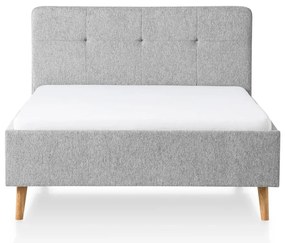 Jasnoszare tapicerowane łóżko dwuosobowe 140x200 cm Smart – Meise Möbel