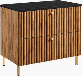 Szafka łazienkowa stojąca z blatem 80, dąb craft złoty + blat czarny, uchwyty w trzech kolorach, nogi złote, 80 x 46 x 73,6 cm