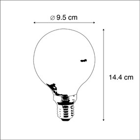 Zestaw 5 żarówek LED G95 E27 5W 1800K bursztynowy 3-stopniowy ściemniacz