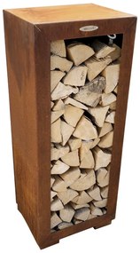 Brązowa stalowa skrzynia na drewno Remundi, szer. 50 cm