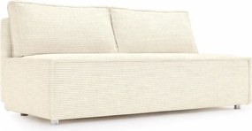 Sofa z funkcją spania i pojemnikiem DUO, tkanina sztruksowa Poso, Ecru