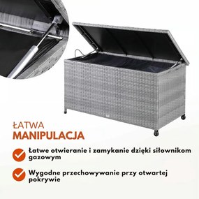 Polirattanowy pojemnik na schowek RICCO, 117x53x60cm, szara Casaria