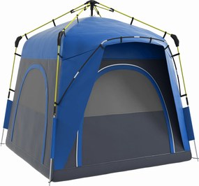 Outsunny Namiot na Festiwal - Lekki, Stabilny Namiot wodoodporny UV 50+ dla 4 osób z Drzwi i Okna, z Podłogą | Aosom PL