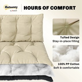 Outsunny Zestaw poduszek zewnętrznych na ławkę lub huśtawkę ogrodową, dwukolorowy, Poliester, Pianka, 180 x 110 x 8 cm, Beż+Czarny