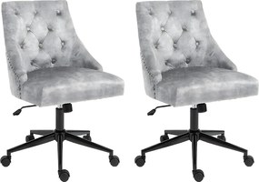 Krzesło biurowe z regulacją wysokości, zestaw 2 szt. - materiał - szary - TEMPO