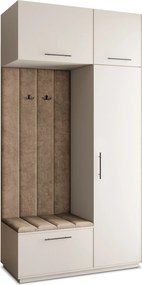 Masseno Garderoba REMA 120/240/60 cm Nowoczesna Szafa do Przedpokoju Kaszmir, MONOLITH 09 (Beżowy)