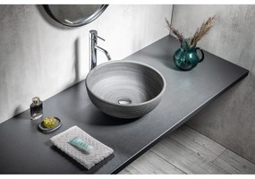 Szara ceramiczna okrągła umywalka ø 41 cm Priori – Sapho