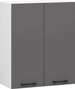 Szafka kuchenna AKORD W60 system OLIWIA H720 Biała 60 cm 2 drzwi kolor Grafit Szary mat 2 półki 60x30x72 cm