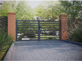 Brama aluminiowa ażurowa "Martin" - 300 x 180 cm - Szara