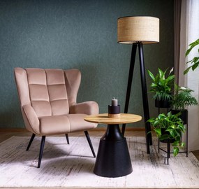 Aksamitny fotel do salonu z pikowaniem Louis Velvet Signal