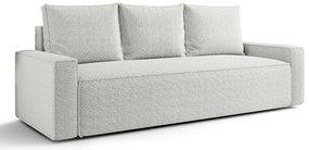 Biała sofa rozkładana boucle z pojemnikiem T7-A72