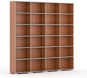 Biblioteka SILVER LINE, 4 kolumny, 2230 x 2400 x 400 mm, czereśnia