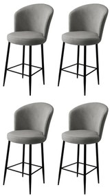 Zestaw krzeseł barowych Fora Grey and Black, 4szt., 4 szt.