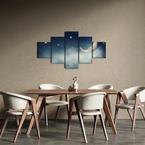 Obraz - Księżyc z gwiazdami (125x70 cm)