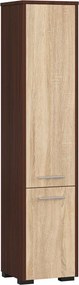 Regał łazienkowy z drzwiczkami wenge + dąb sonoma T2-W25
