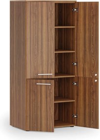 Szafa biurowa pół-drzwi PRIMO WOOD, 800 x 500 x 1781 mm, orzech