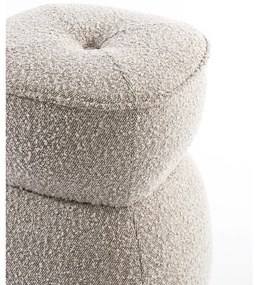 Beżowy puf z materiału bouclé Leyla – Light &amp; Living